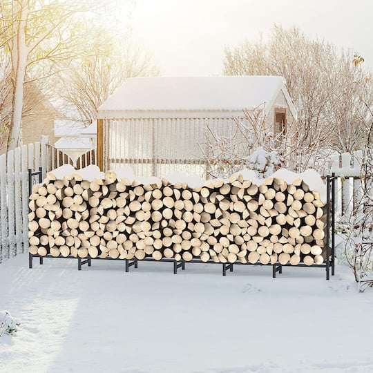NEX™ 8ft. Metal Outdoor Firewood Rack